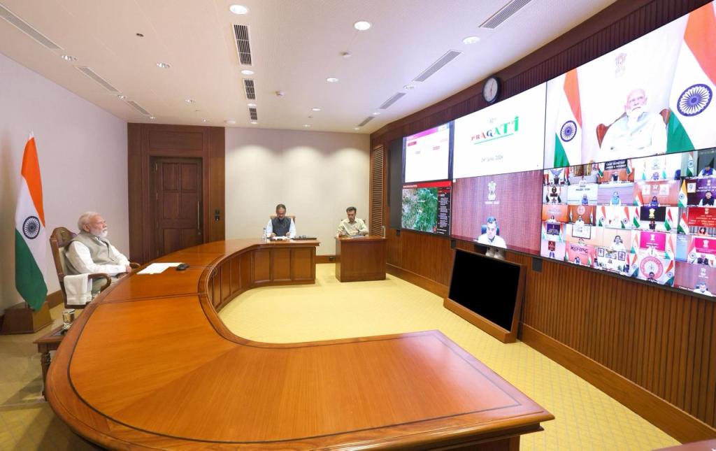 PM reviews four key infrastructure projects worth around ₹30,000 crore spanning four states across Road, Power, Industrial Corridor and Metro Rail sectors in Pragati meeting