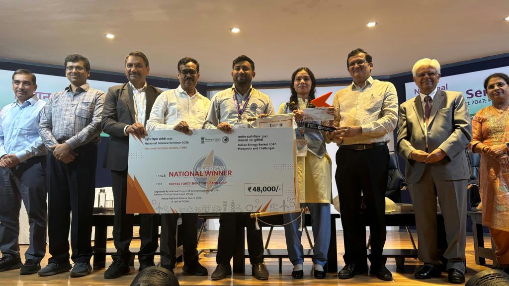 OAV Jharmunda student Soumyashree Thanapati brings national recognition to Odisha after 13 years to Secures First Position at National Science Seminar 2026